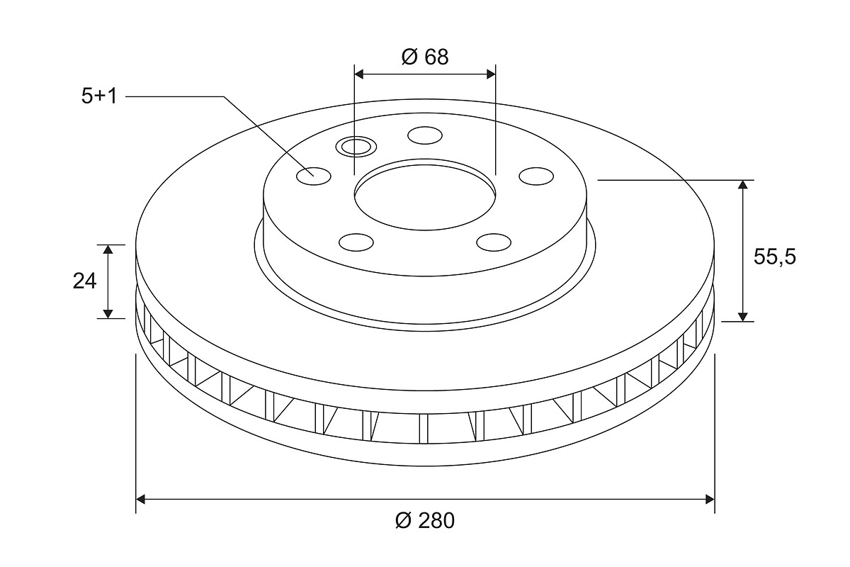 COATED BRAKE DISC X2 VW TRANSPORTER FR